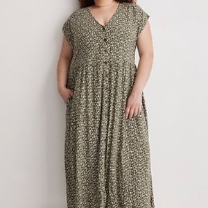Madewell  PLUS BUTTON-FRONT MIDI DRESS IN DITSY DAZE